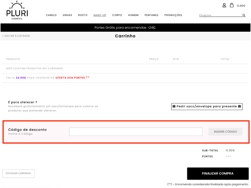 Pluri Cosmética cupão