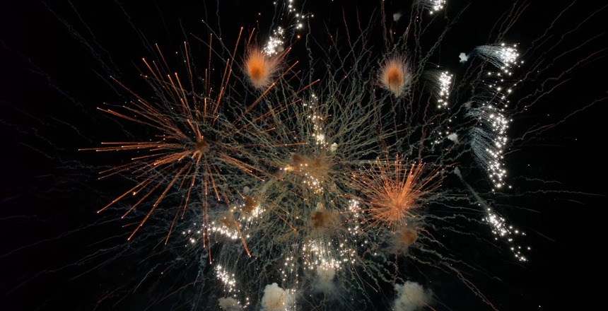 fogo de artifício de Ano Novo