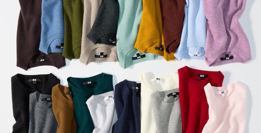 malhas de caxemira 100% da UNIQLO